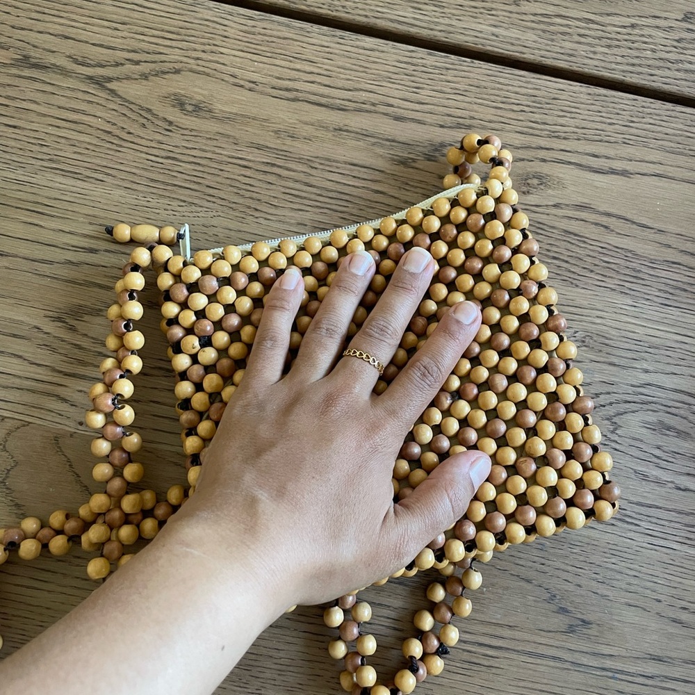 Wood bead bag